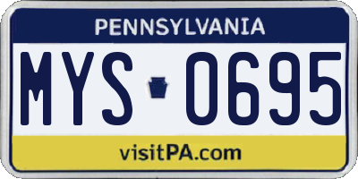 PA license plate MYS0695