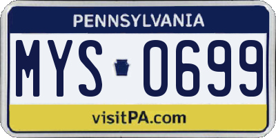PA license plate MYS0699