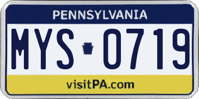 PA license plate MYS0719