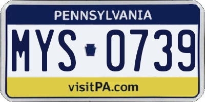 PA license plate MYS0739