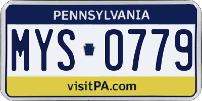 PA license plate MYS0779