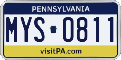 PA license plate MYS0811