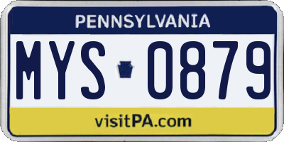 PA license plate MYS0879