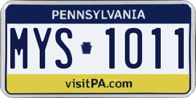 PA license plate MYS1011
