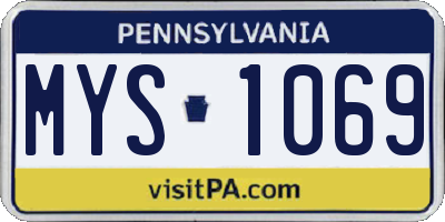 PA license plate MYS1069