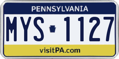 PA license plate MYS1127