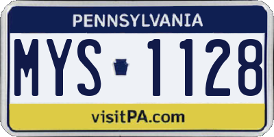 PA license plate MYS1128