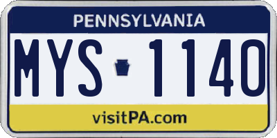 PA license plate MYS1140