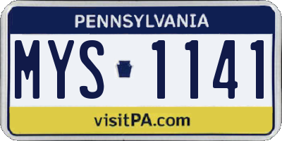 PA license plate MYS1141