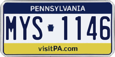 PA license plate MYS1146