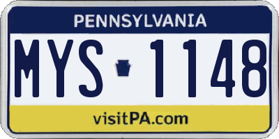 PA license plate MYS1148