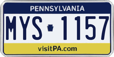 PA license plate MYS1157