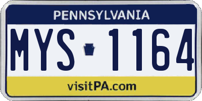 PA license plate MYS1164