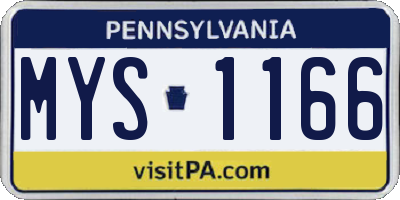 PA license plate MYS1166