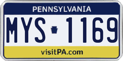 PA license plate MYS1169