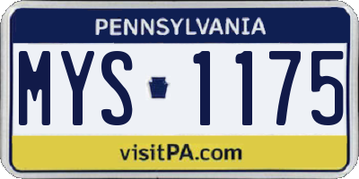 PA license plate MYS1175
