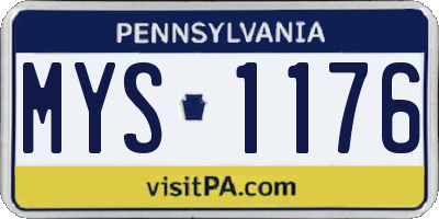 PA license plate MYS1176