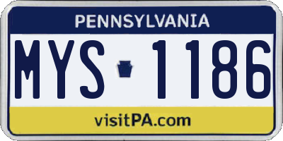 PA license plate MYS1186