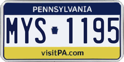 PA license plate MYS1195