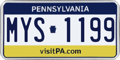 PA license plate MYS1199