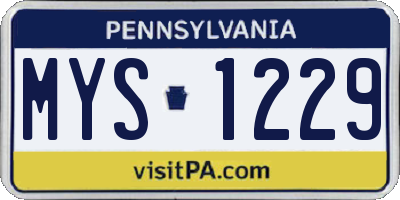 PA license plate MYS1229
