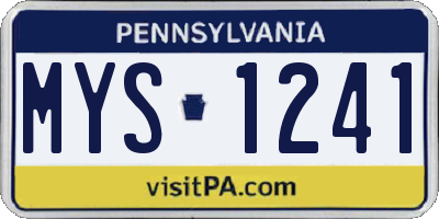 PA license plate MYS1241