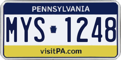 PA license plate MYS1248