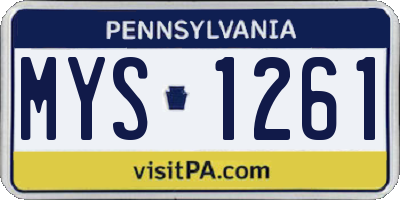 PA license plate MYS1261
