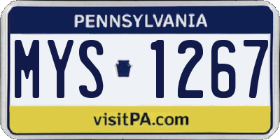 PA license plate MYS1267