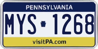 PA license plate MYS1268