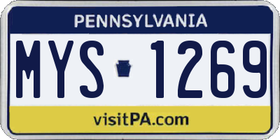 PA license plate MYS1269