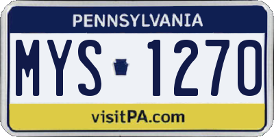 PA license plate MYS1270