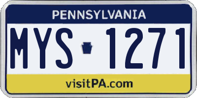 PA license plate MYS1271