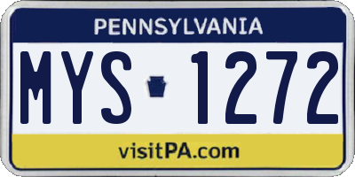 PA license plate MYS1272