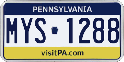 PA license plate MYS1288