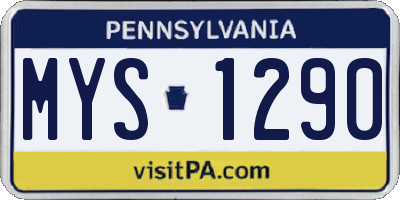 PA license plate MYS1290