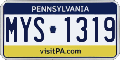 PA license plate MYS1319
