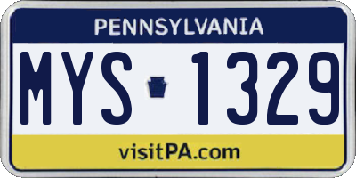 PA license plate MYS1329