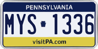 PA license plate MYS1336