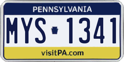 PA license plate MYS1341