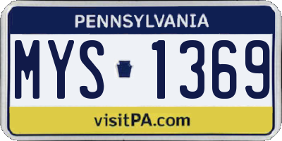 PA license plate MYS1369