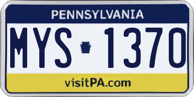 PA license plate MYS1370