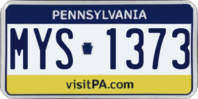 PA license plate MYS1373