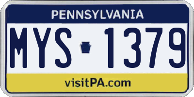 PA license plate MYS1379