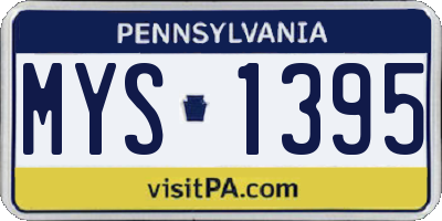 PA license plate MYS1395