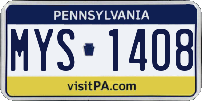 PA license plate MYS1408