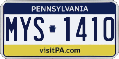 PA license plate MYS1410