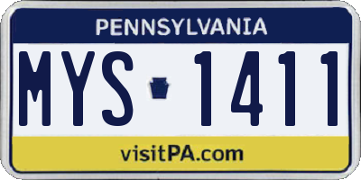 PA license plate MYS1411