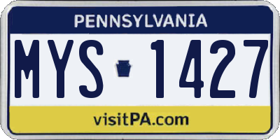 PA license plate MYS1427