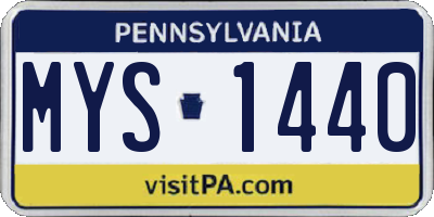 PA license plate MYS1440